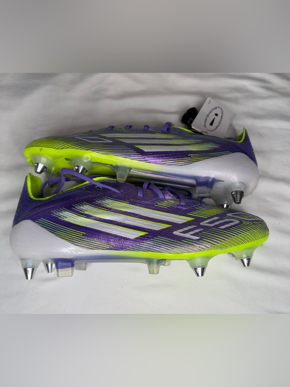 Adidas F50 Elite SG Soccer Cleats Purple Rush & Lucid Lemon Sz 6 JH7633 NWT - Picture 9 of 16